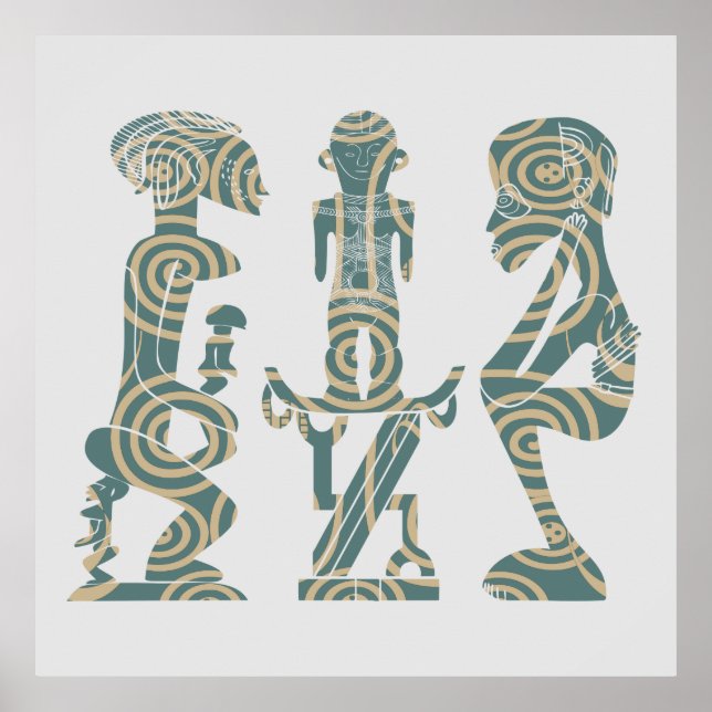 Abstract African tribal warrior ritual Poster (Front)