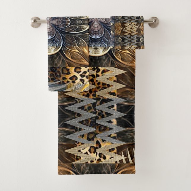 Abstract African Wild Flower  Bath Towel Set (Insitu)