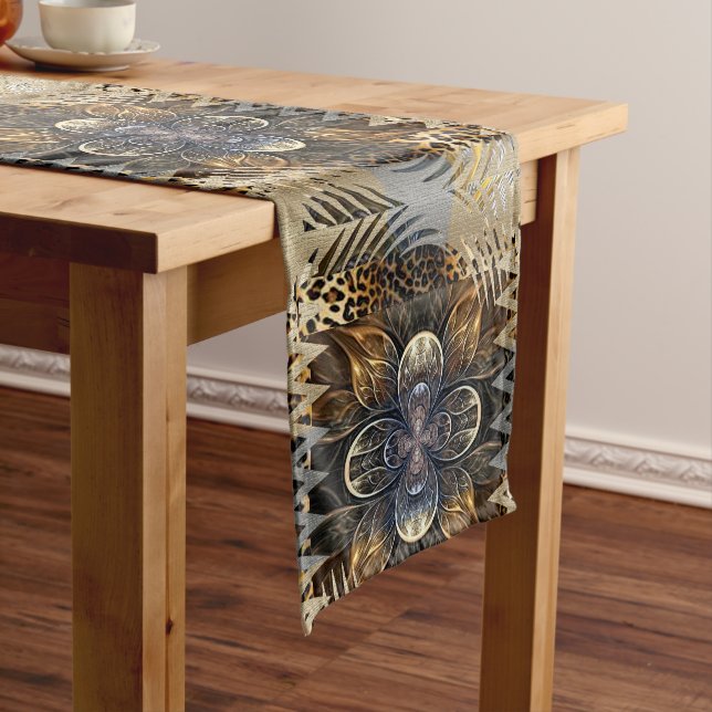 Abstract African Wild Flower Short Table Runner (In Situ)