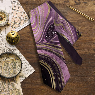 Abstract Agate Mauve ID827 Tie