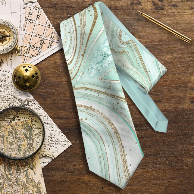 Abstract Agate Mint ID827 Tie (Creator Uploaded)