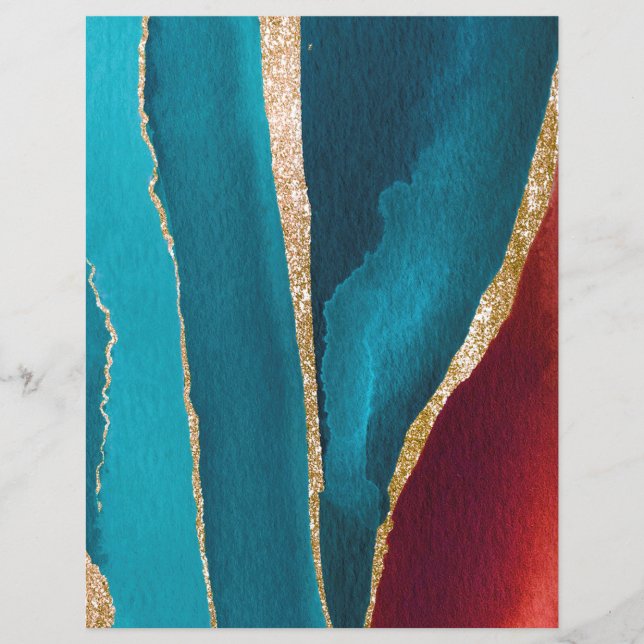 Abstract Agate Style Scrapbook Paper (Front)