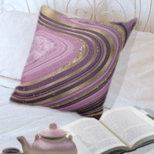 Abstract Agate V2 Mauve ID827 Cushion