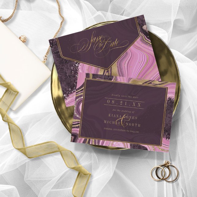 Abstract Agate Wedding Maive ID827 Save The Date (Creator Uploaded)