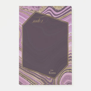 Abstract Agate Wedding Mauve ID827 Post-it Notes