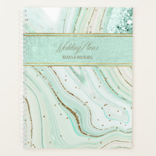 Abstract Agate Wedding Mint ID827 Planner