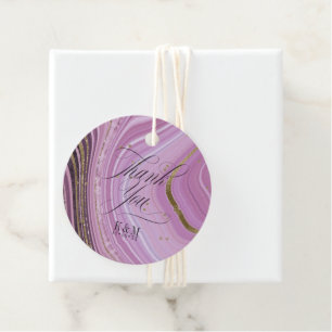Abstract Agate Wedding Thank You Mauve ID827 Favour Tags
