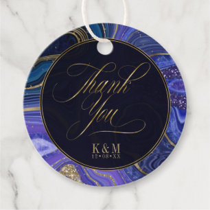 Abstract Agate Wedding Thank You Midnight ID827 Favour Tags