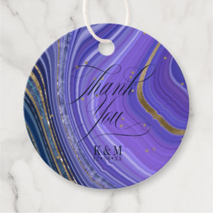 Abstract Agate Wedding Thank You Midnight ID827 Favour Tags