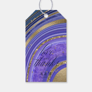 Abstract Agate Wedding Thanks Midnight ID827 Gift Tags