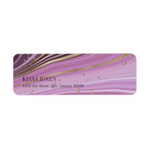 Abstract Agate Wedding V2 Mauve ID827 Return Address Label