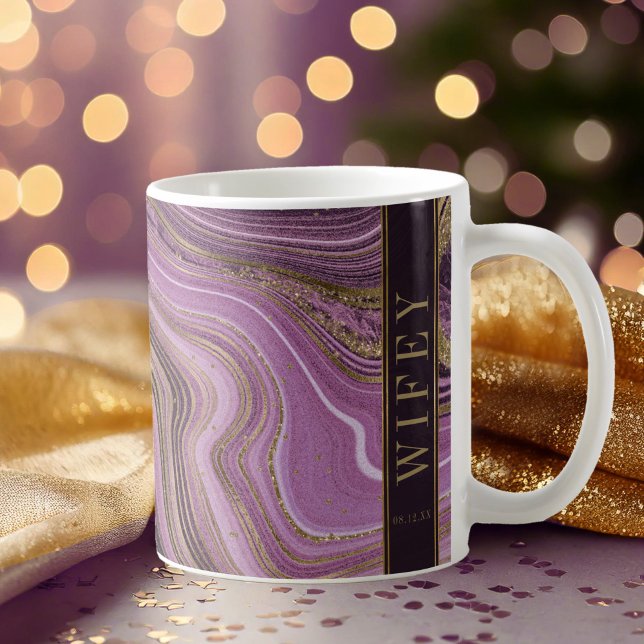 Abstract Agate Wedding Wifey Mauve ID827 Coffee Mug (Creator Uploaded)