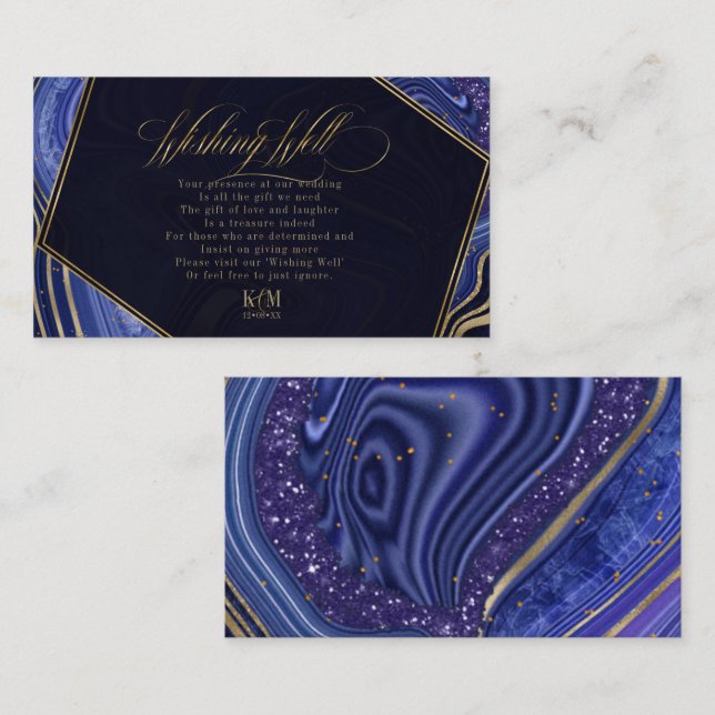 Abstract Agate Wishing Well V2 Midnight ID827 Enclosure Card (Front/Back)