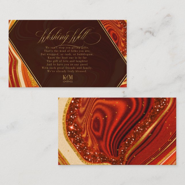 Abstract Agate Wishing Well V3 Hot Orange ID827 Enclosure Card (Front/Back)
