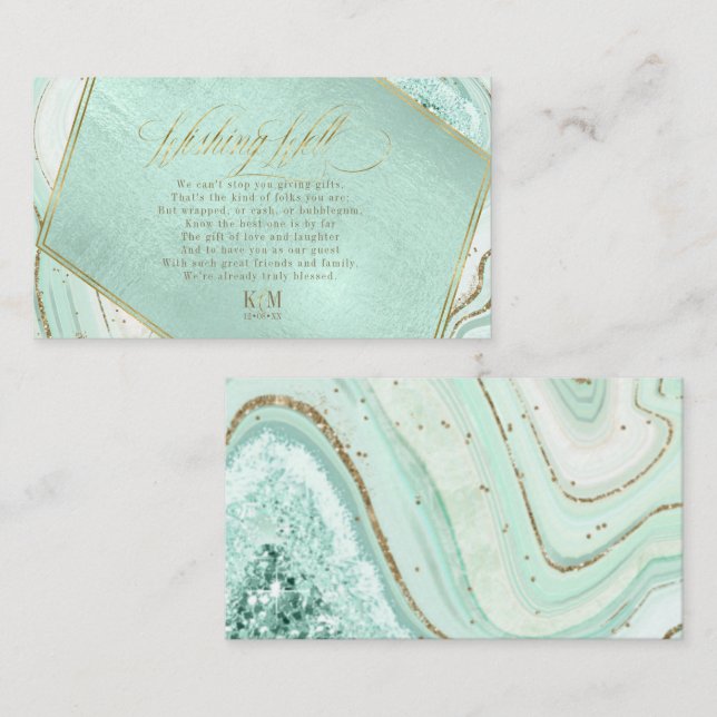 Abstract Agate Wishing Well V3 Mint ID827 Enclosure Card (Front/Back)