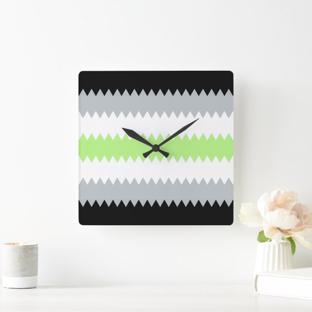 Abstract Agender Pride Flag      Square Wall Clock (Home)