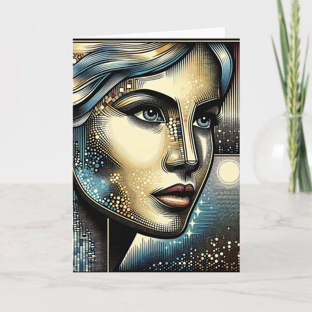 Abstract Ai Art | Women's Face Card (Front)