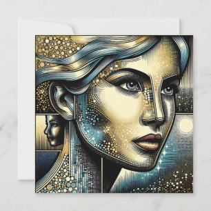 Abstract Ai Art Women's Face Card