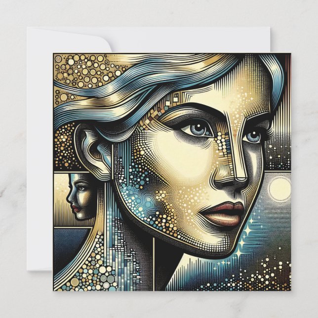 Abstract Ai Art | Women's Face Card (Front)
