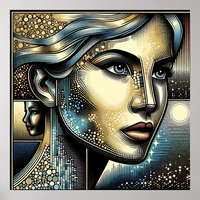 Abstract Ai Art | Women's Face Poster (Front)