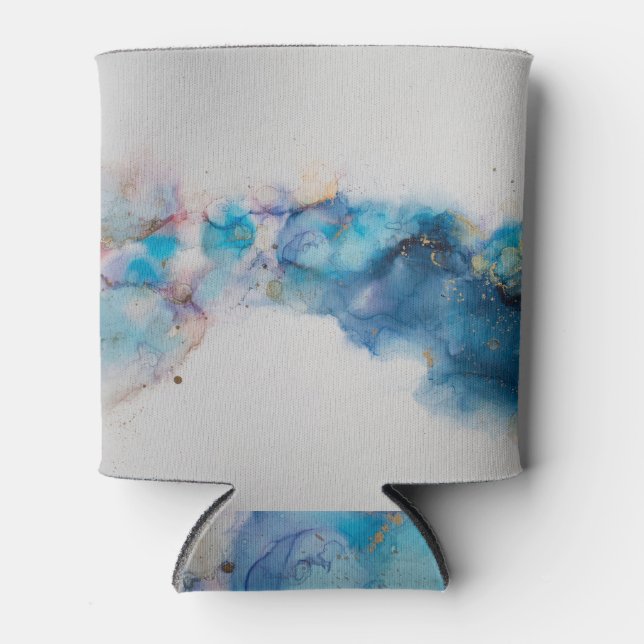 Abstract Alcohol Ink Art Background Can Cooler (Front)