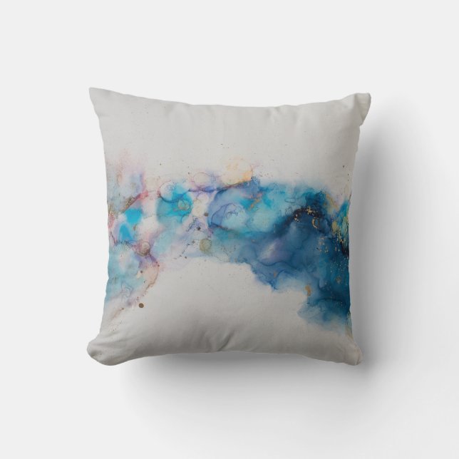 Abstract Alcohol Ink Art Background Cushion (Front)