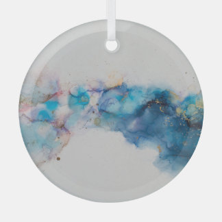 Abstract Alcohol Ink Art Background Glass Tree Decoration