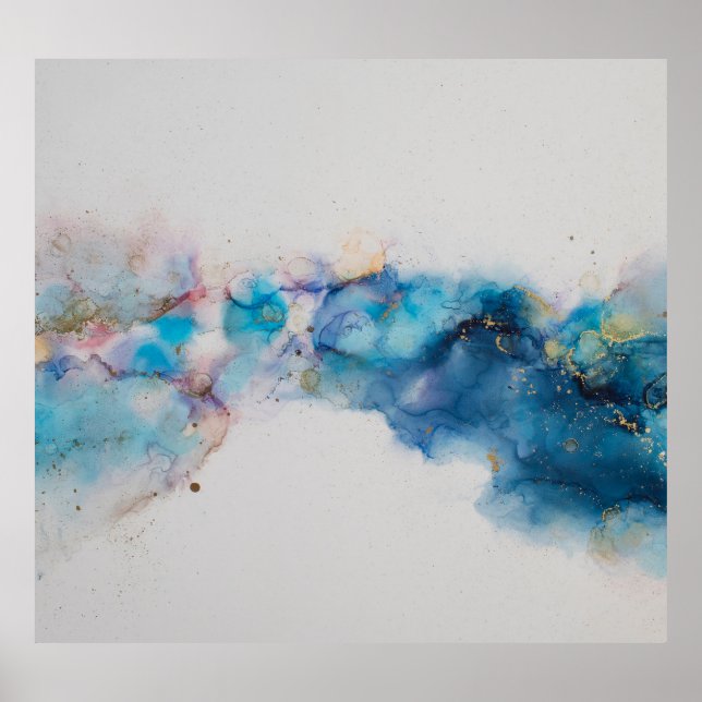 Abstract Alcohol Ink Art Background Poster (Front)