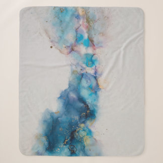 Abstract Alcohol Ink Art Background Sherpa Blanket