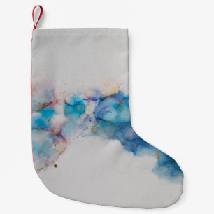 Abstract Alcohol Ink Art Background Small Christmas Stocking