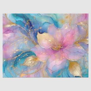 Abstract Alcohol Ink Floral Decoupage Tissue Paper