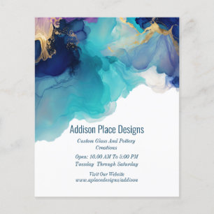Abstract Alcohol Ink Fluid Art Business Flyer