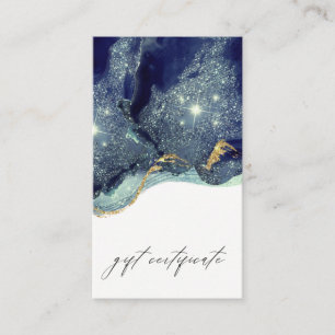 Abstract Alcohol Ink Navy Glitter Gift Certificate