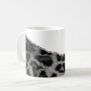 Abstract Alcohol Ink Silver Navy Glitter Coffee Mug