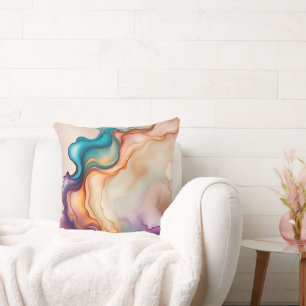 Abstract Alcohol Ink Spill Cushion