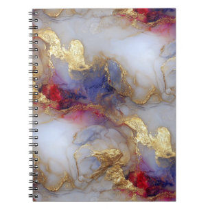 Abstract Alcohol Ink Texture with Gold Accents Notebook