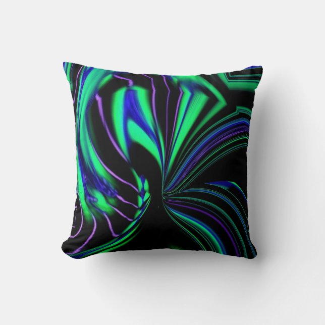 Abstract Alien Aura Throw Pillow (Front)