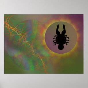 Abstract alien eclipse  poster