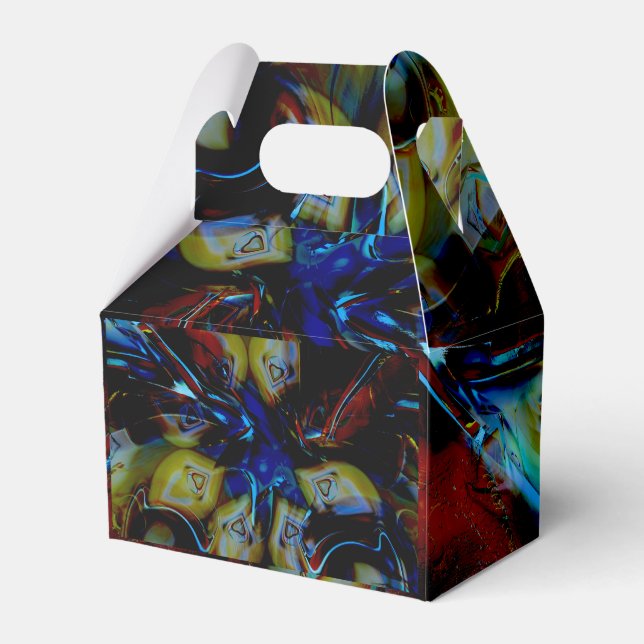 Abstract almonds under showy deformed dark glass   favour box (Back Side)
