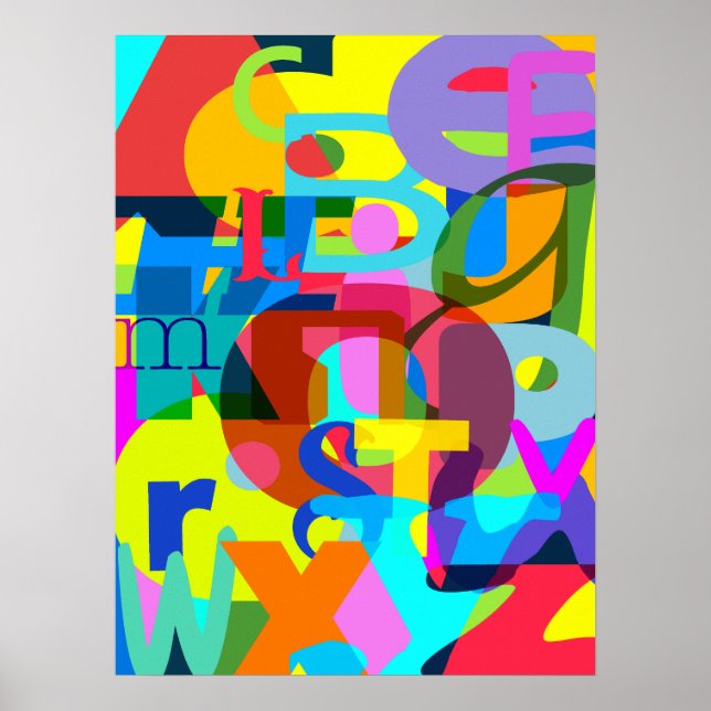 Abstract Alphabet Modern Art Poster (Front)