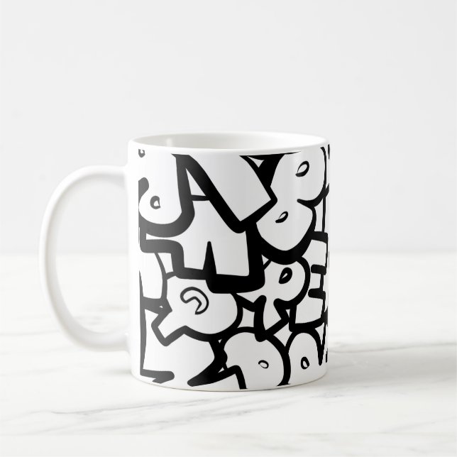Abstract Alphabets Coffee Mug (Left)