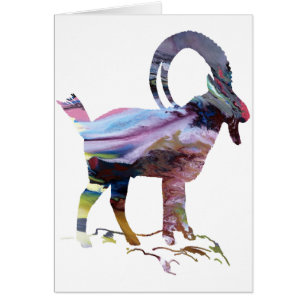 Abstract Alpine Ibex silhouette