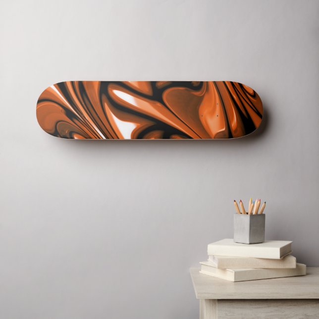 Abstract Amber Ocean Skateboard (Wall Art (Horz))