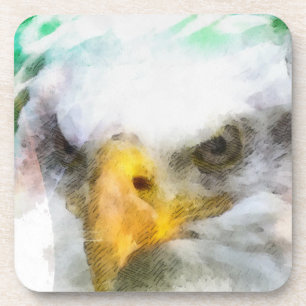 Abstract American Bald Eagle Coaster