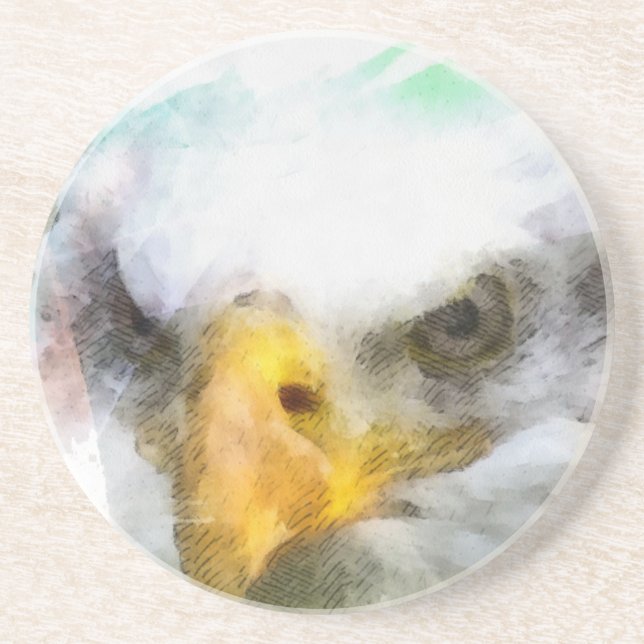 Abstract American Bald Eagle Coaster (Front)