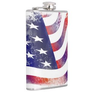 Abstract American Flag Flask