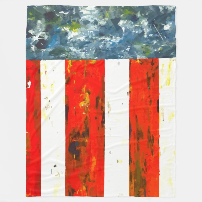 Abstract American Flag  Fleece Blanket (Front)
