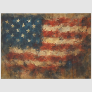 Abstract American Flag in Texture Decoupage Paper 