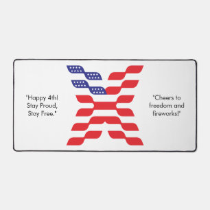 Abstract American Flag Letter X Desk Mat