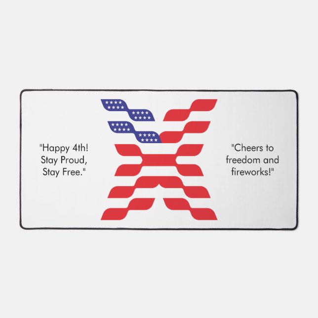 Abstract American Flag Letter X Desk Mat (Front)